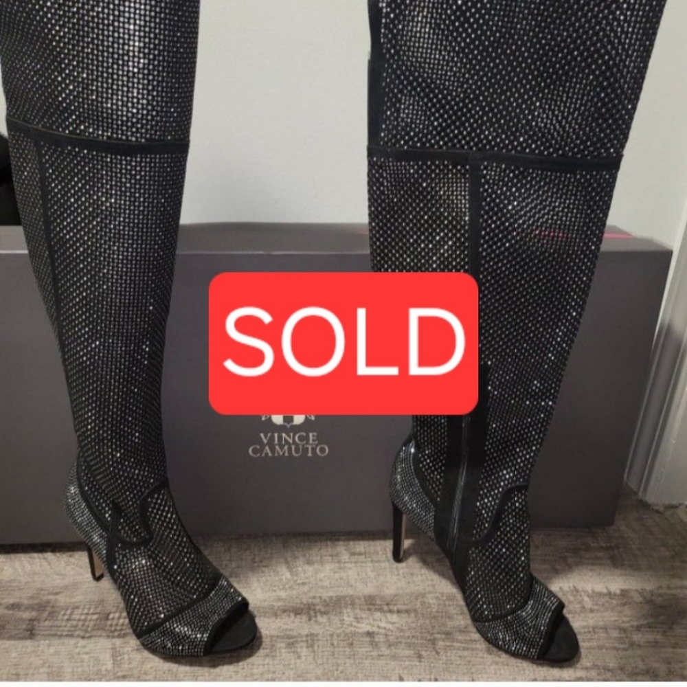 Vince Camuto Over the knee studded boots